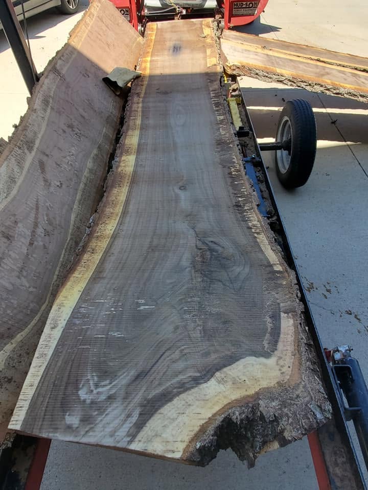 Lumber stacked at Indianola Sawmill